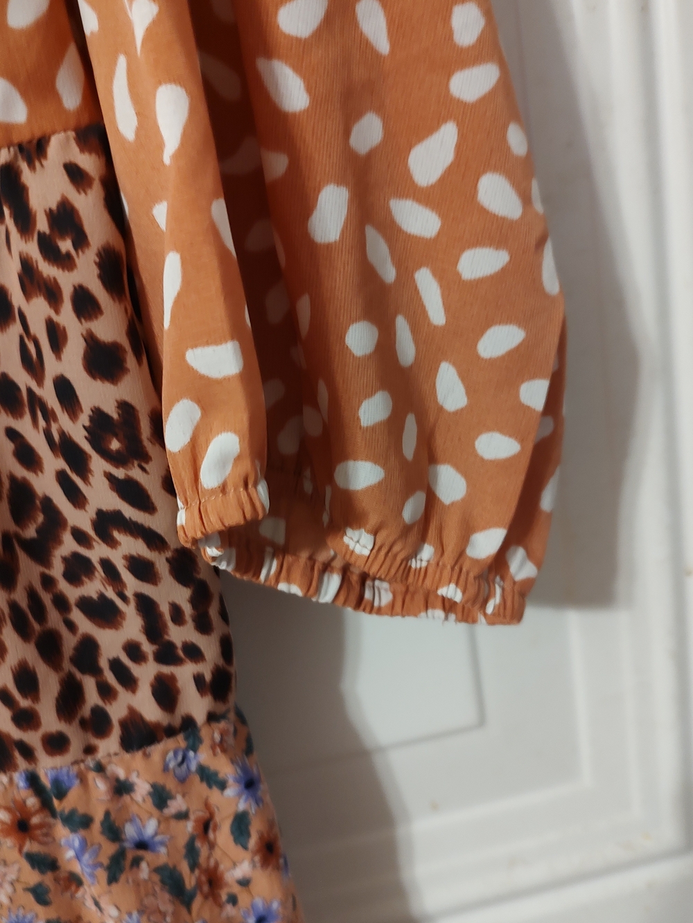 Umgee Rust & White Polka Mix Midi Dress - Picture 7 of 8